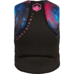 Liquid Force Heartbreaker Women's Life Jacket - Black -Hot Sale Surf Shop Liquid Force 2022 HEARTBREAKER Tropical Womens Life Jacket Back 71447.1633544436