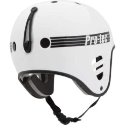 Pro-Tec Full Cut Helmet - Gloss White W/ Accessory Clip -Hot Sale Surf Shop Pro Tec Full Cut Wakeboard Helmet Gloss White Back Alt 39185.1648823819